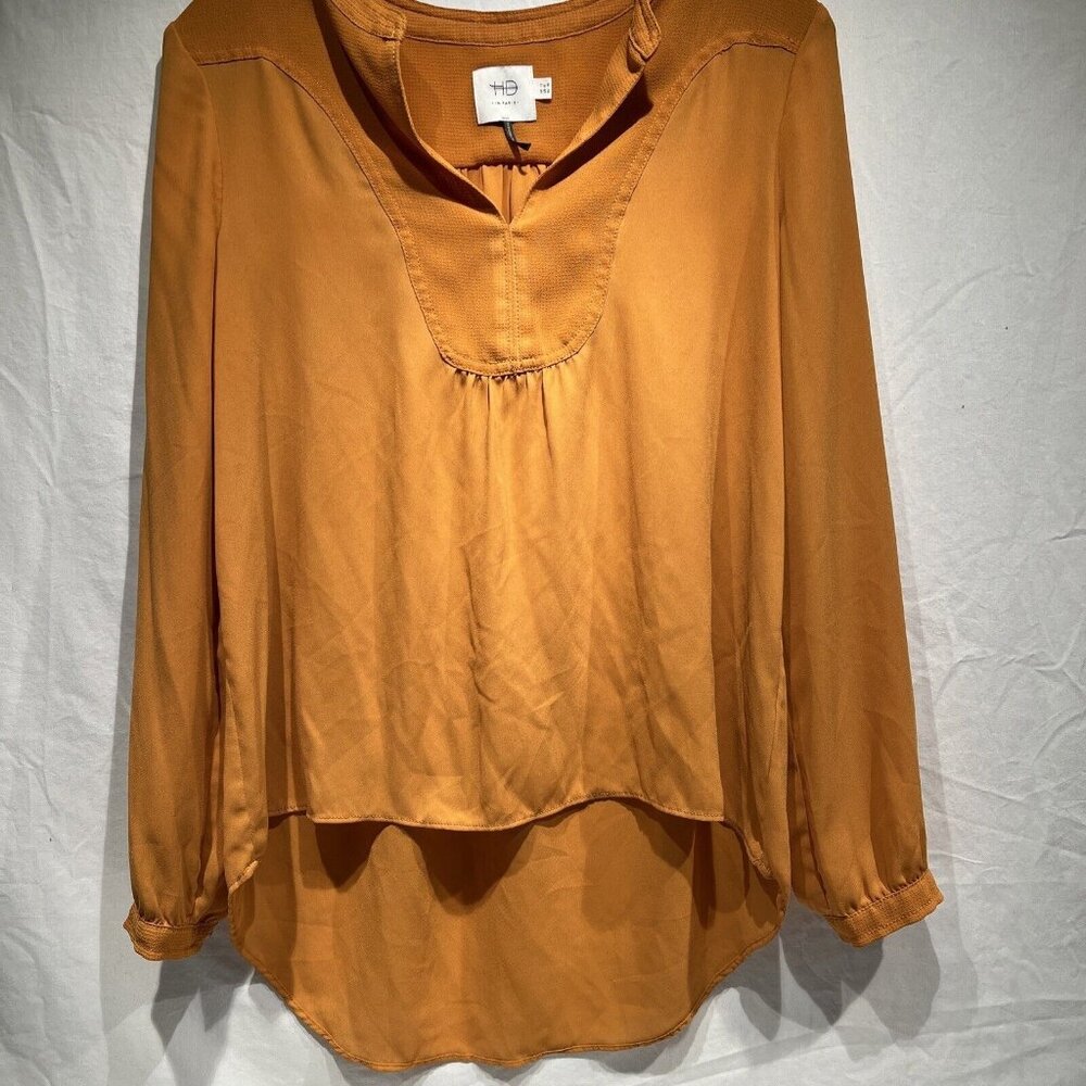 Anthropologie HD‎ in Paris goldenrod blouse, gold dress top, shirt  Sz 8 Preppy